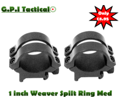 G.P.I Tactical 1 inch Weaver Spilt Scope Ring Medium GP29