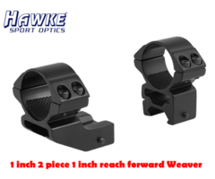 Hawke 1 inch 2 piece 1 inch reach forward Weaver High Scope Rings (hm7213)