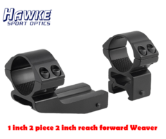 Hawke 1 inch 2 piece 2 inch reach forward Weaver High Scope Rings