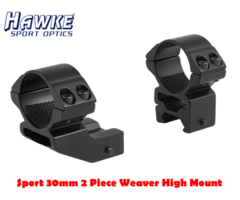 Hawke 30mm 2 piece 1 inch reach forward Weaver High Scope Rings