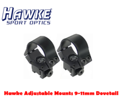 Hawke Adjustable Mounts to fit 9-11mm Dovetail (AirGun / RimFire)