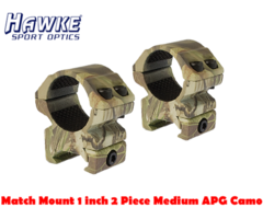 Hawke Match Mount 1 inch 2 Piece Medium APG Camo Weaver Scope Rings (HM7326)