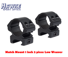 Hawke Match Mount 1 inch 2 piece Weaver Scope Rings (HM7101)