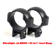 Hillver Tasco BSquare Ultralight .22 BRNO / CZ 22 1″ Steel Scope Ring Mounts