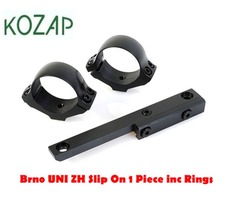 KOZAP CZ Brno UNI ZH Slip On 1 Piece Steel Rifle Base with Scope Rings