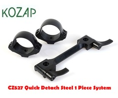 KOZAP CZ CZ527 Quick Detach Steel 1 Piece Mount Base & Scope Rings