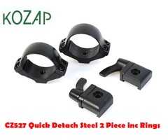 KOZAP CZ CZ527 Quick Detach Steel 2 Piece Base & Scope Rings