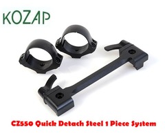 KOZAP CZ CZ550 Quick Detach Steel 1 Piece Mount Base & Scope Rings