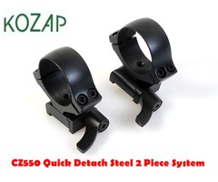 KOZAP CZ CZ550 Quick Detach Steel 2 Piece Base & Scope Rings