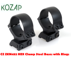 KOZAP CZ ZKM452 Hex Clamp 2 piece Steel Base with Steel Scope Rings