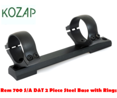 Kozap Remington 700 S/A D&T 2 Piece Steel Rifle Base with Rings