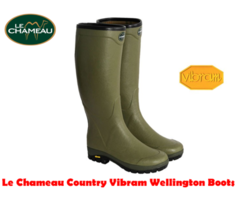 Le Chameau Country Vibram Cotton Wellington Boots