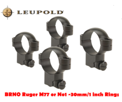 Leupold Steel RingMount 30mm or 1 inch for Ruger No:1 / 77-22 or Ruger M77 Scope Rings