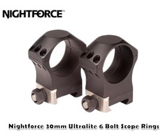 Nightforce Ultralite 30mm Titanium / Aluminium Permanently Attached 6 Bolt Scope Rings