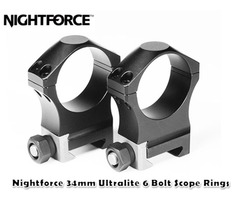 Nightforce Ultralite 34mm Titanium / Aluminium Permanently Attached 4 Bolt Scope Rings