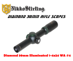 Nikko Stirling Rifle Scope Diamond 30mm Illuminated 1-4×24 WA #4 Reticle