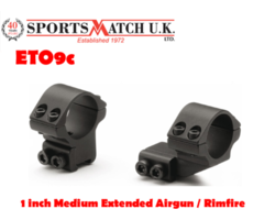 Sportsmatch ETO9c 1 inch Medium Extended Airgun / Rimfire Scope Rings