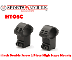 Sportsmatch HTO8C 1 inch Double Screw 2 Piece High Rifle Scope Ring Mounts