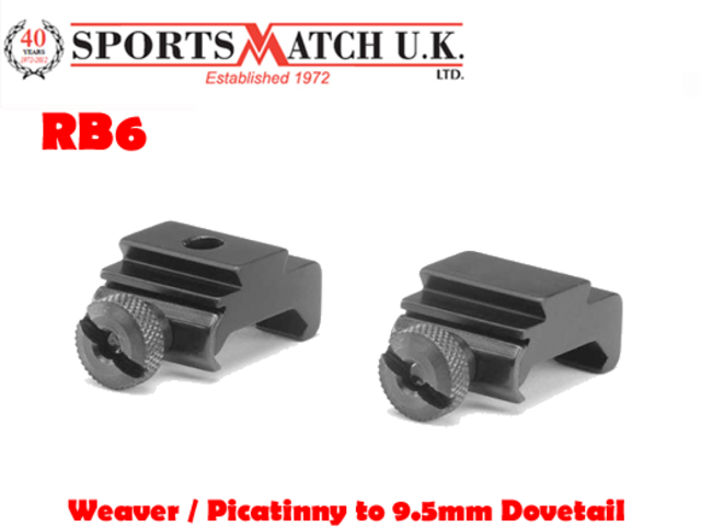 SPORTSMATCH RB6 Weaver 9.5mm adapter NEW Picatinny