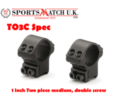 Sportsmatch T03C Special 1 inch Medium Airgun / Rimfire Scope Rings