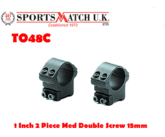 Sportsmatch TO48C 1 Inch Two Piece Medium Double Screw Mount For 15mm Tikka/Brno