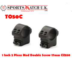 Sportsmatch TO50C 1 inch Medium 2 Piece Double Screw 17mm CZ550 Scope Rings
