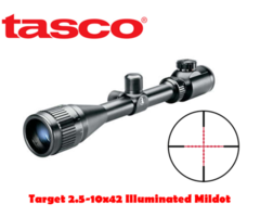 Tasco Target 2.5-10×42 Illuminated Mildot Dot Riflescope