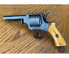 Rare Antique Engraved Ivory Stocked Tranter Revolver