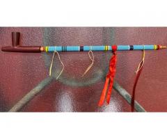Plains Indian Beaded and Quilled Catlinite Pipe Old West 1800s