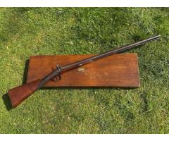 Fine Cased Engraved Green English 12GA Percussion SxS Double Barrel Shotgun