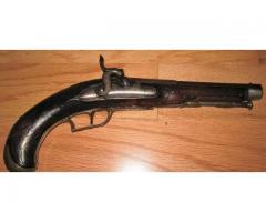 Smoothbore Pistol, Original , German, Cast Engraved, 50 Cal, Muzzleloader
