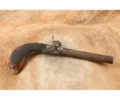 Belgian Folding Trigger .44 Cal Black Powder Percussion Muff Gun, Antique