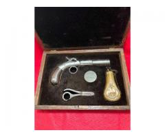 VERY RARE ANTIQUE Bacon & Company .36 Cal Single Shot Ring Trigger Pistol