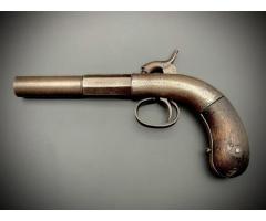 Antique Allen and Thurber Single Shot Rifled Percussion Overcoat Pistol