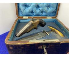 Cased Brown Southerner Derringer .41RF *WITH VINTAGE DUFILHO PUSH DAGGER