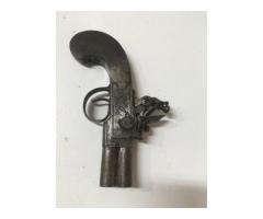 Double Barrel Over and Under Flintlock Pistol