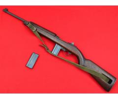 Inland U. S. M1 CARBINE... WW2 CONFIGURATION W/ FLIP SIGHT, NARROW BAND, HIGH WOOD STOCK .30 Carbine