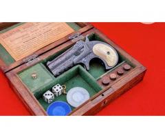 Engraved Remington Type III Over/Under Derringer with Case & Genuine Ivory