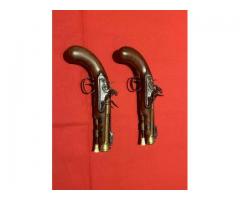 JOHN BLANCH London Dueling Pistol Set - ANTIQUE Flintlock