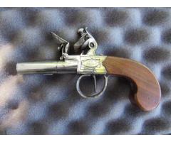 ANTIQUE LONDON JONES FLINT LOCK POCKET PISTOL BLACK POWDER