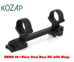 BRNO 98 1 Piece Steel Rifle Base Includes Scope Rings